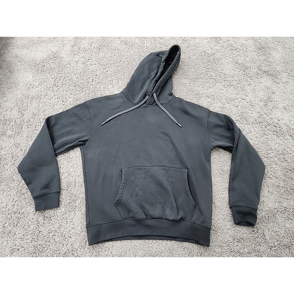 Denim & Flower Pullover Hoodie Mens L Black Drawstring Ricky Singh